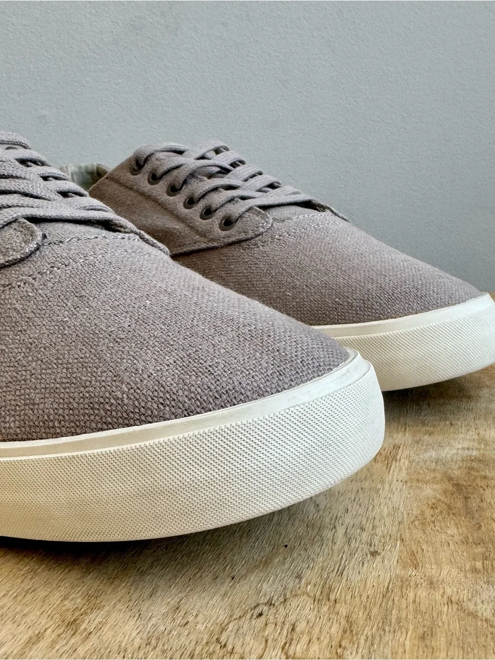 SeaVees Hermosa Plimsol Sneakers Men's 13 Tin Grey Lace Up Linen Varsity Shoes